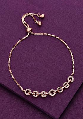 Rose Gold Sterling Exquisite Circular Link Adjustable Bracelet