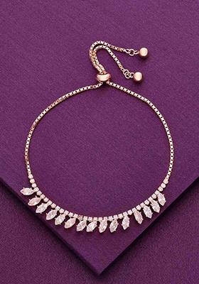 Rose Gold Sterling Bling Of Sophistication Adjustable Bracelet