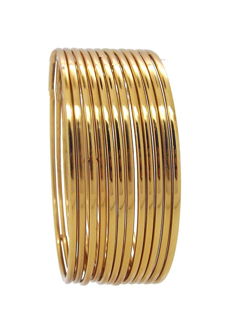 Buy Women Oxidised Plain Gold Plated Bangle Set XJB0157