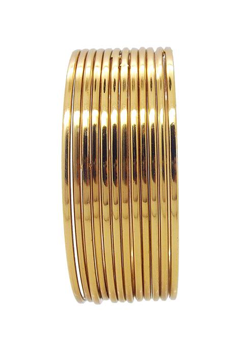 Oxidised Plain Gold Plated Bangle Set