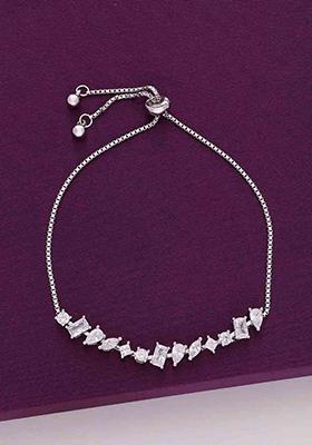 Silver Sterling Classic Solitaire Adjustable Bracelet
