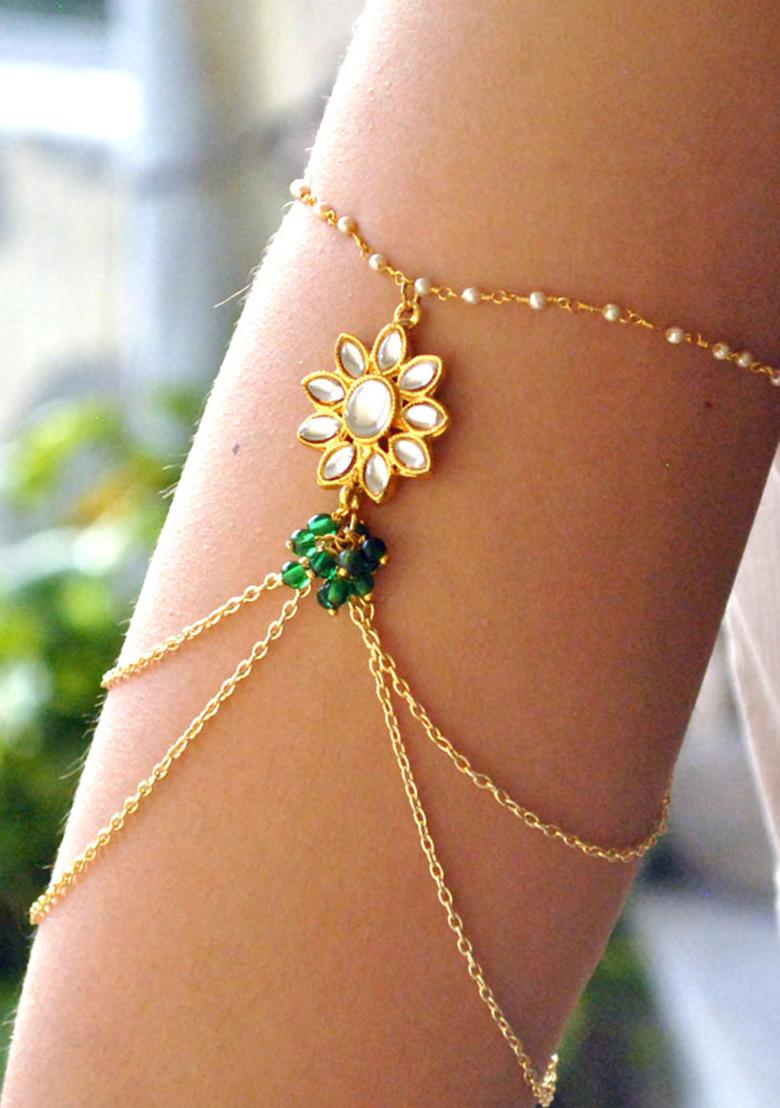 Green Pearl Mixed Alloy Bracelet