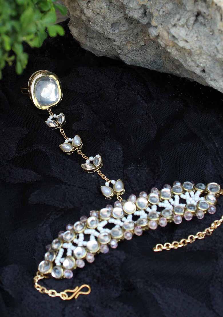 Pink Pearl Mixed Alloy Bracelet