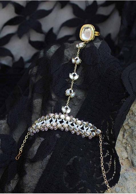 Pink Pearl Mixed Alloy Bracelet