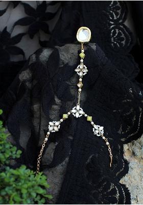 Green Pearl Mixed Alloy Bajubandh