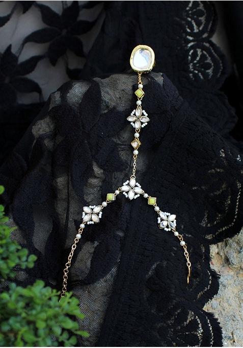 Green Pearl Mixed Alloy Bajubandh