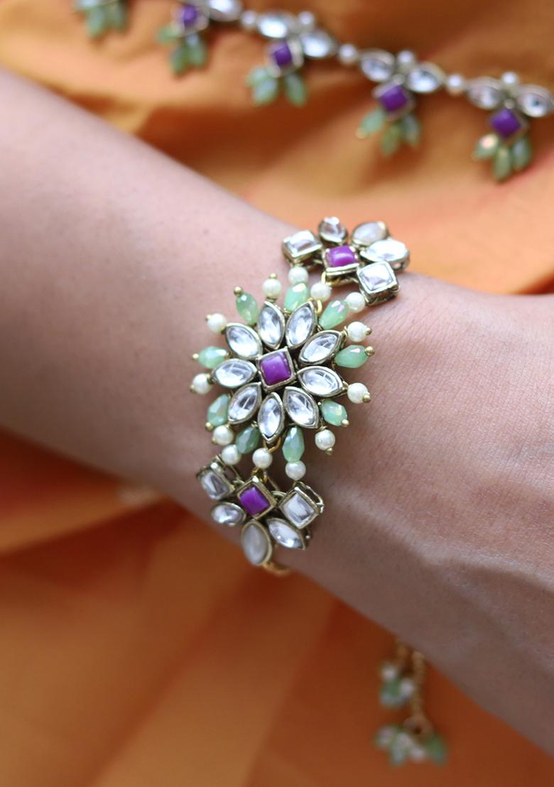 Green Pearl Mixed Alloy Bracelet