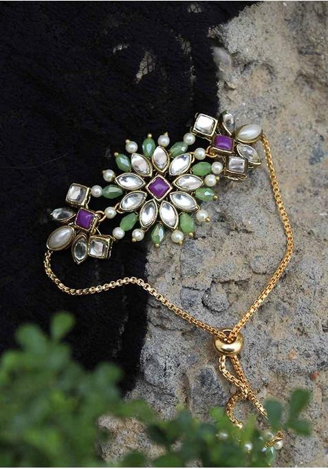 Green Pearl Mixed Alloy Bracelet