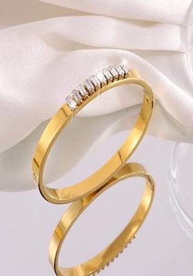 Gold Plated Zircon Bangle Bracelet