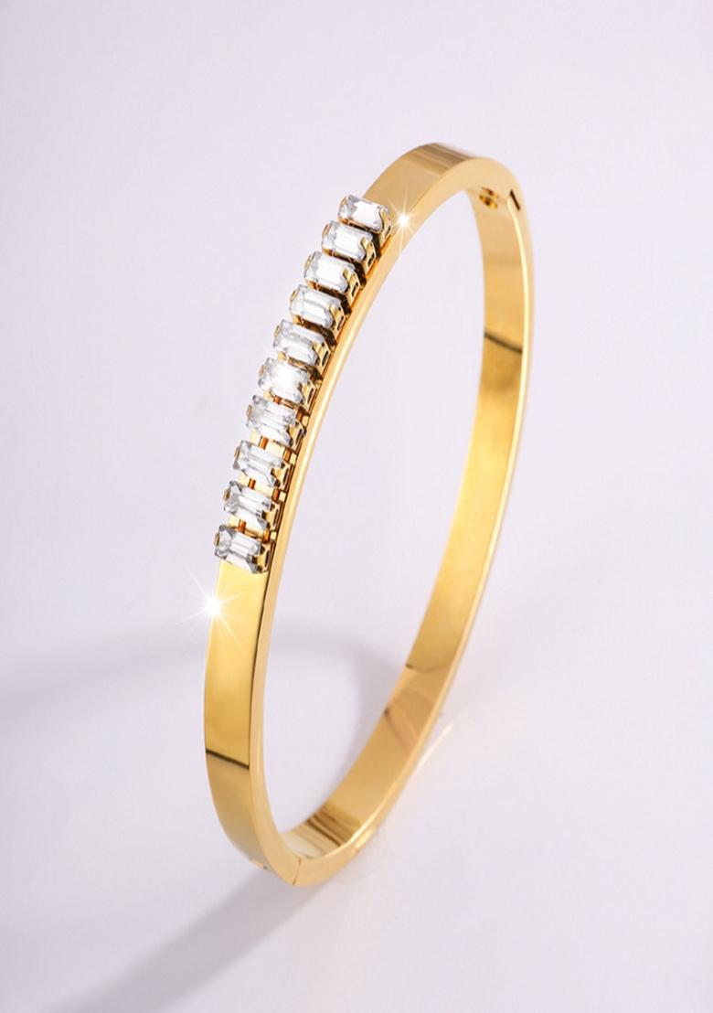 Gold Plated Zircon Bangle Bracelet