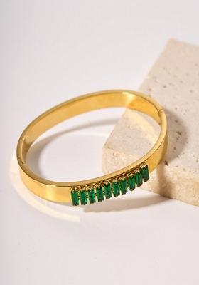 Green Zircon Bangle Bracelet