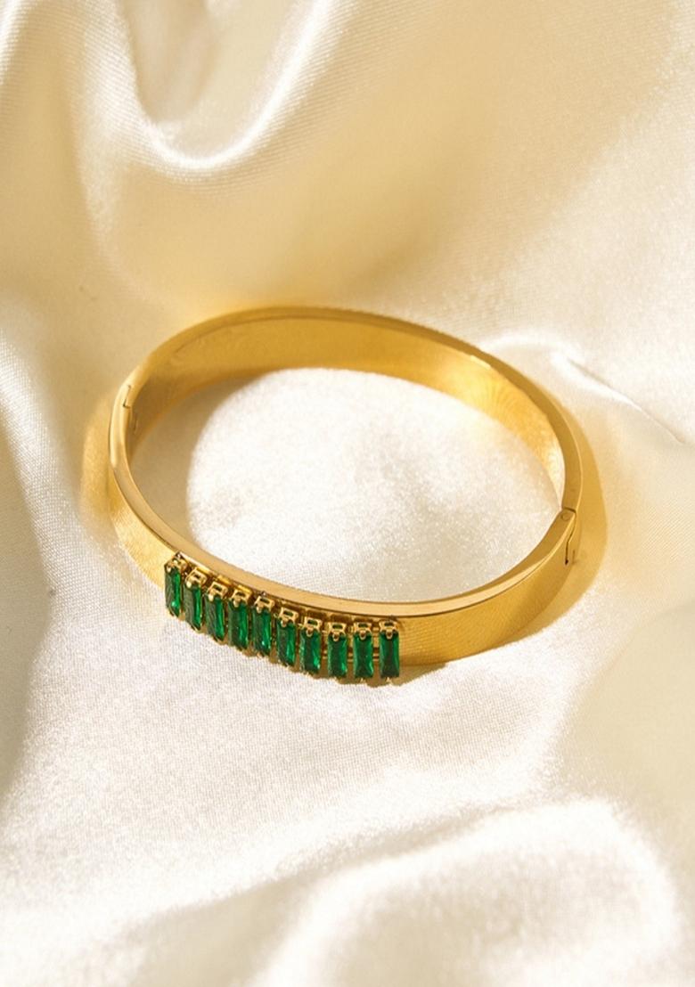 Green Zircon Bangle Bracelet