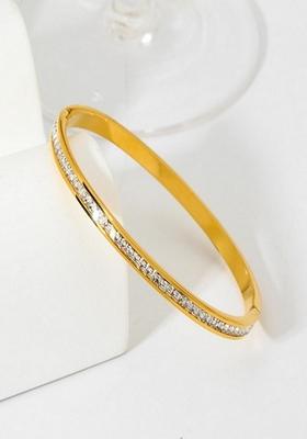 Gold Plated Zircon Bangle Bracelet