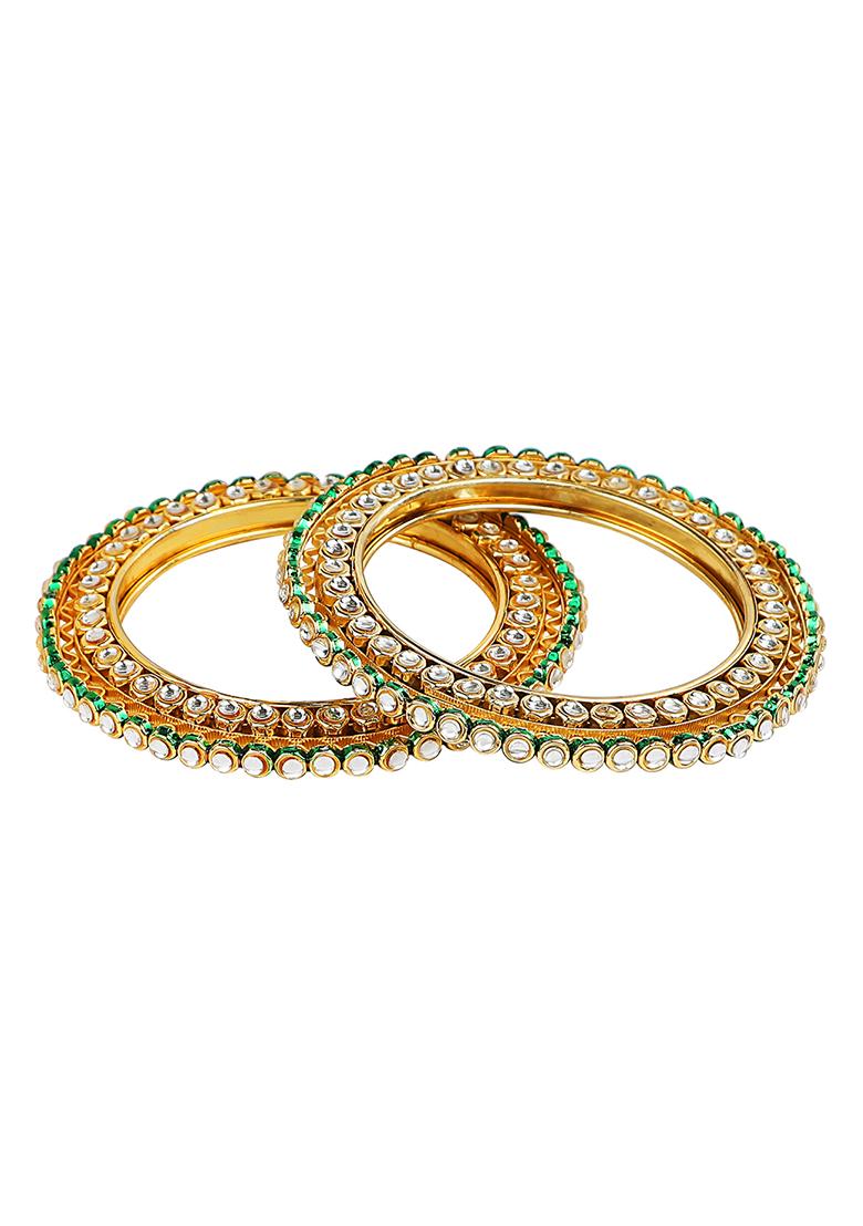 Rajputi Gold Plated Kundan Kada Bangles