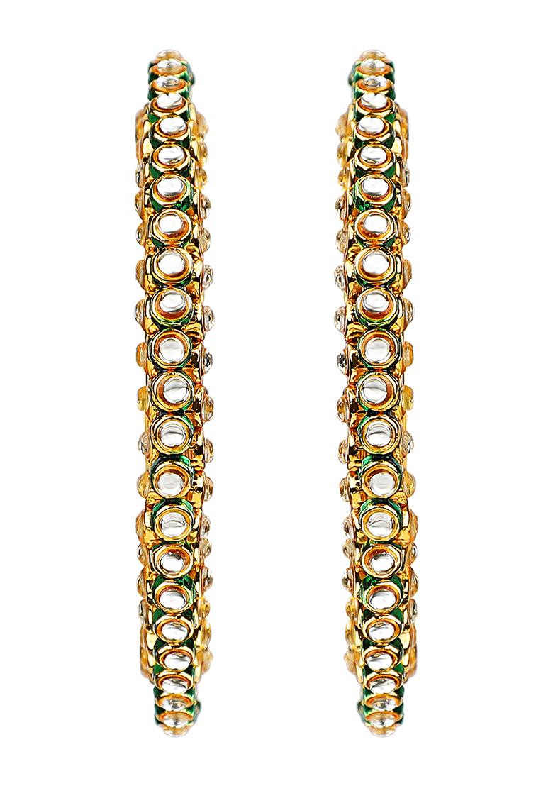 Rajputi Gold Plated Kundan Kada Bangles