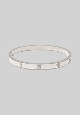 Silver Plated Square Zircon Bangle Bracelet