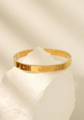 Gold Plated Star Zircon Bangle Bracelet