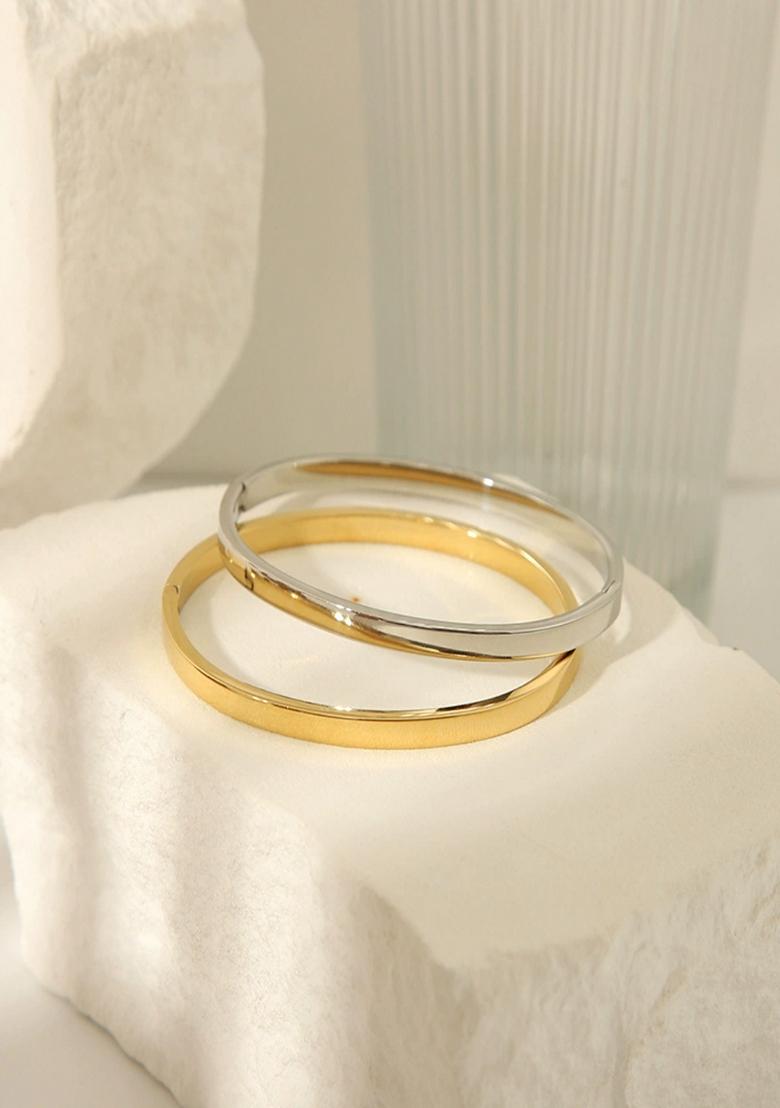 Silver Platedminimal Plain Bangle Bracelet