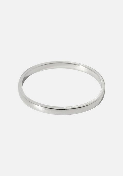 Silver Platedminimal Plain Bangle Bracelet