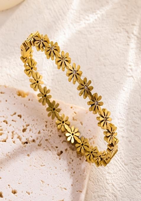 Gold Plated Floral Bracelet