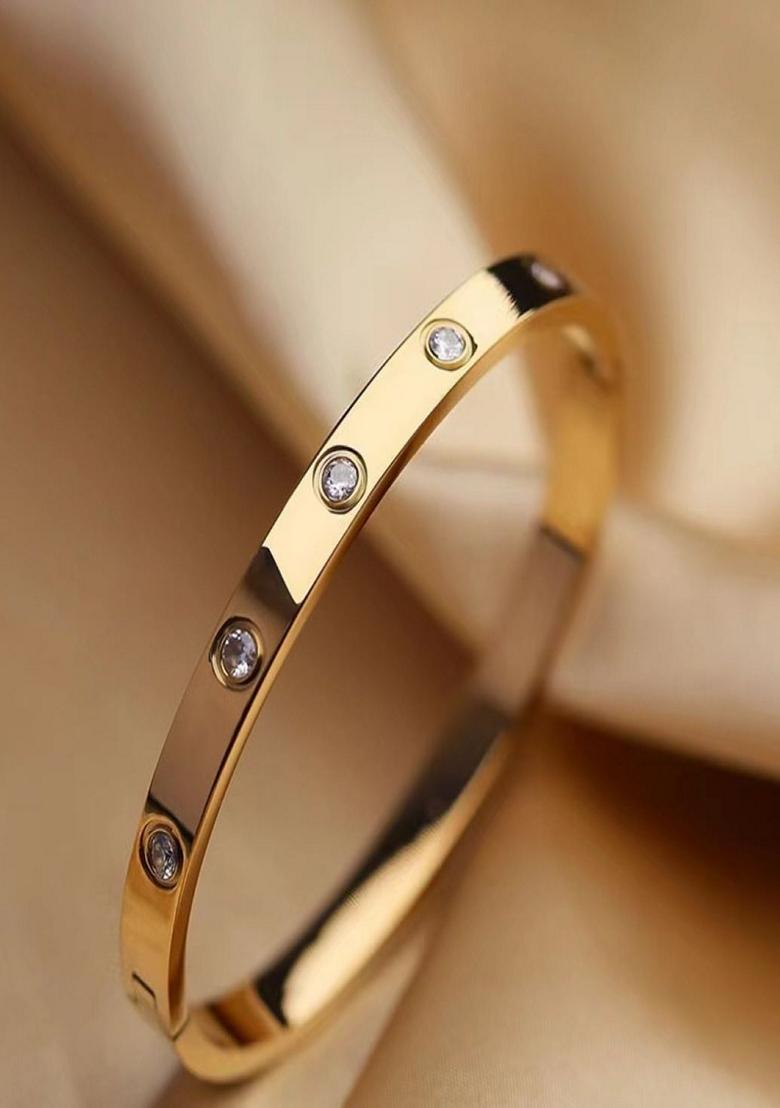 Gold Plated Zircon Bangle Bracelet