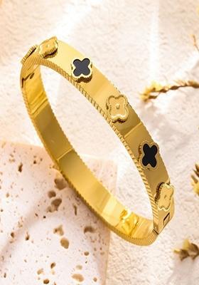 Black Black Clover Bangle Bracelet