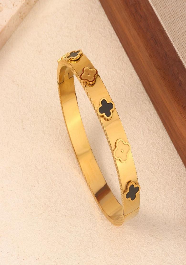 Black Black Clover Bangle Bracelet