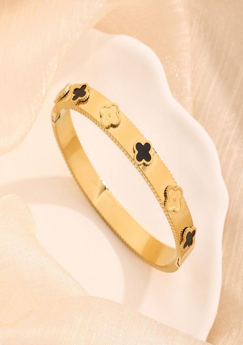 Black Black Clover Bangle Bracelet