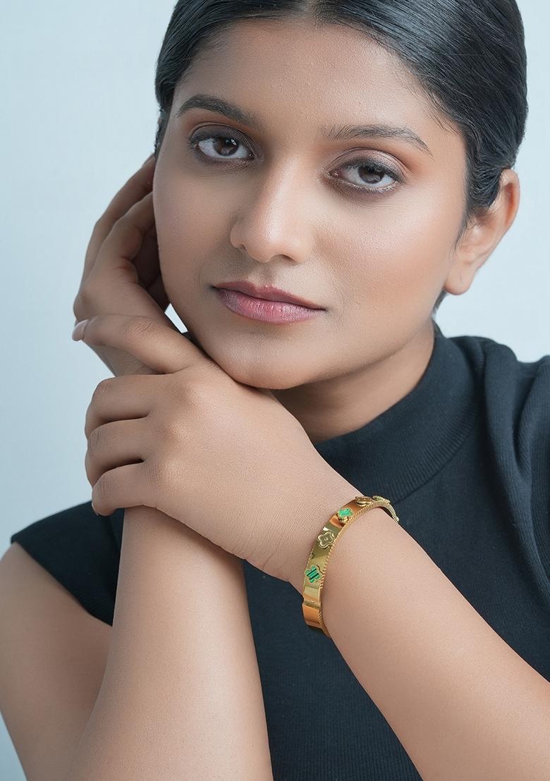 Green Green Clover Bangle Bracelet