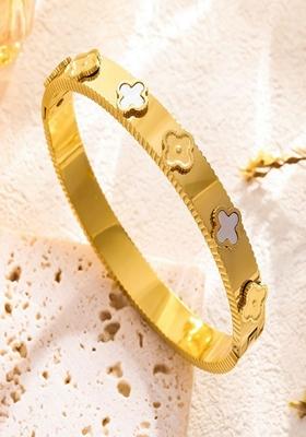 White Clover Bangle Bracelet