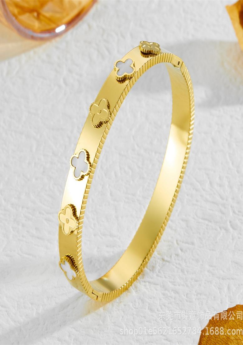 White Clover Bangle Bracelet