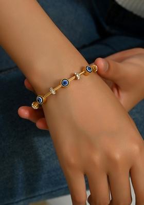Blue Evil Eyes Rhinestone Beads String Bracelet