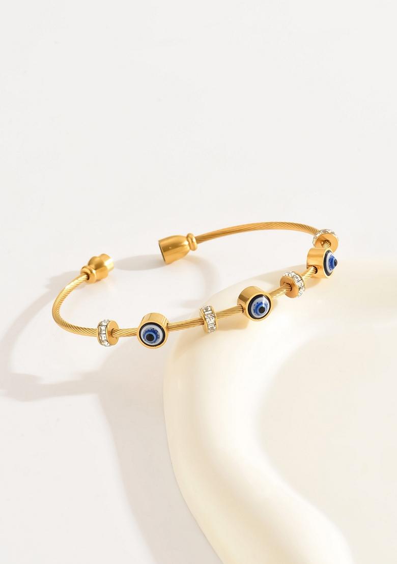 Blue Evil Eyes Rhinestone Beads String Bracelet