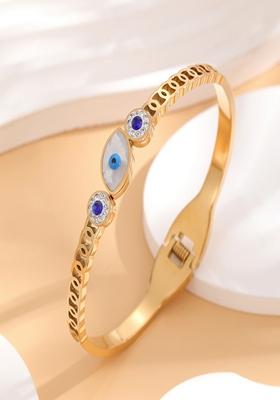 Gold Plated Waterproof Antitarnish Evils Eye Spring Clasp Bracelet