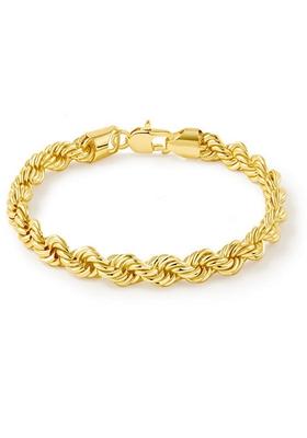 Gold Plated 6Mm Twisted Rope Chain Bracelet