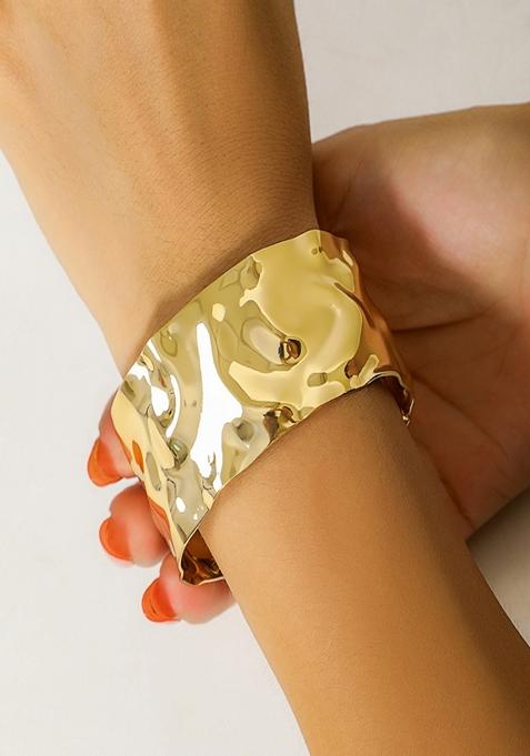 Gold Plated Cuff Bangle Bracelet