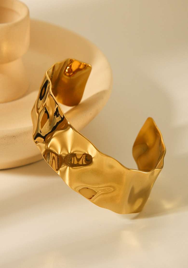 Gold Plated Mini Cuff Bracelet - Indya