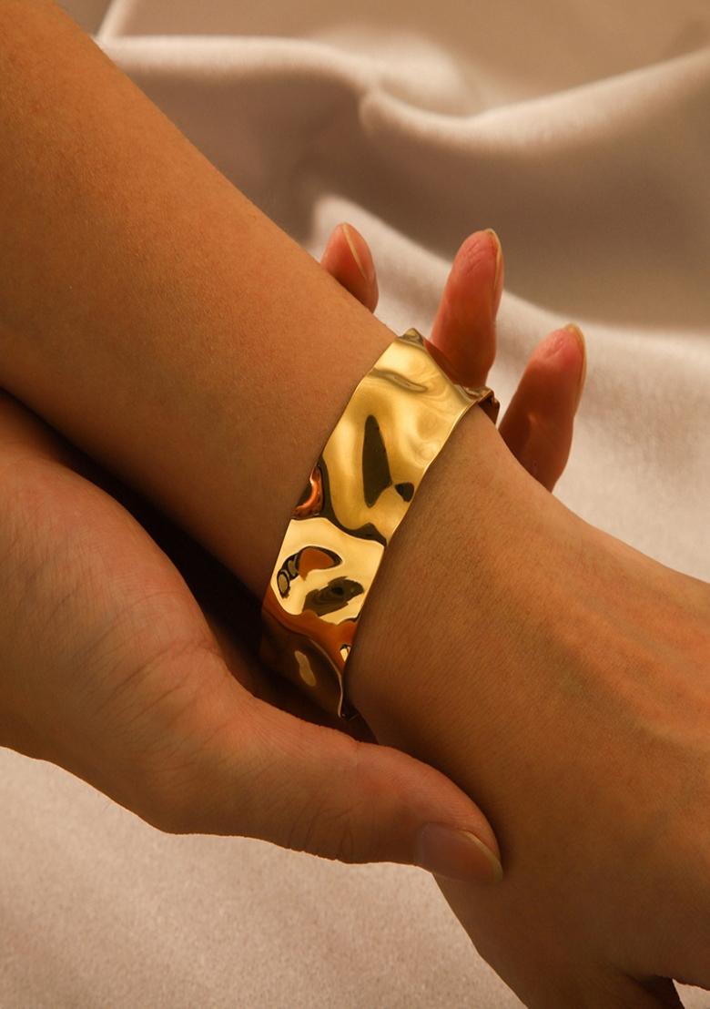 Gold Plated Mini Cuff Bangle Bracelet