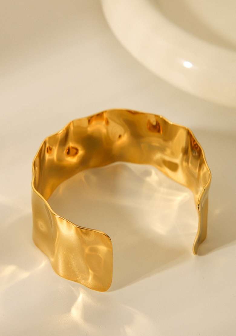Gold Plated Mini Cuff Bracelet - Indya