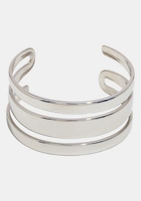 Silver Platedchunky Cuff Bangle Bracelet