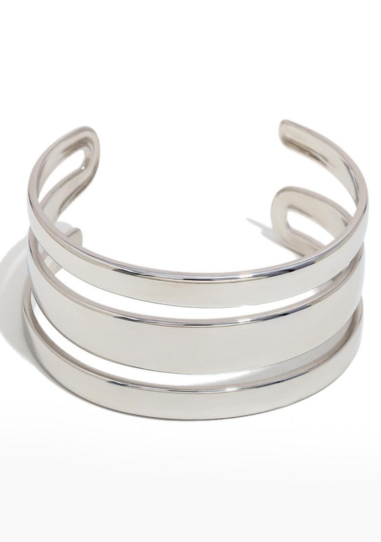 Silver Platedchunky Cuff Bangle Bracelet