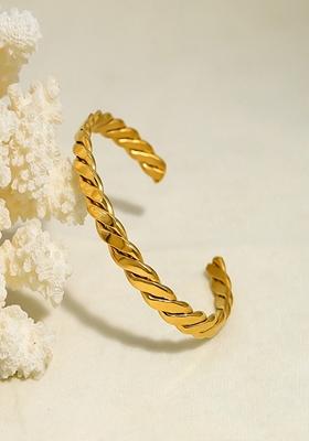 Gold Plated Braided Cuff Bracelet