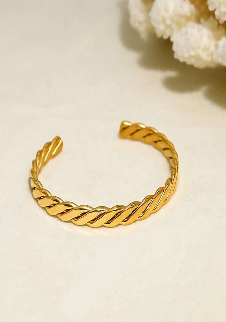 Gold Plated Braided Cuff Bracelet