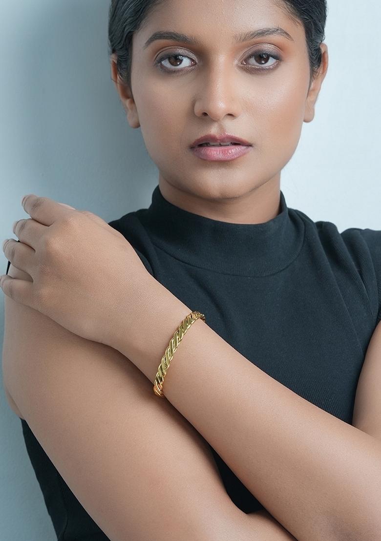 Gold Plated Braided Cuff Bracelet