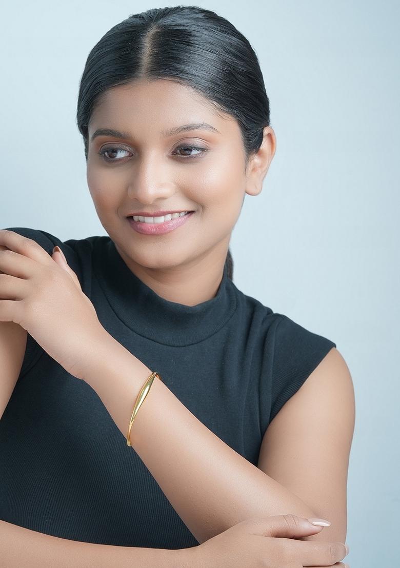 Gold Plated Wavy Cuff Bracelet