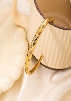 Gold Plated Stars Zircon Cuff Bracelet