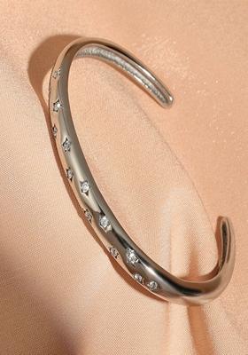Silver Platedstars Zircon Cuff Bracelet