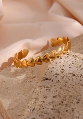 Gold Plated Round Zircon Bangle Bracelet