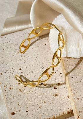 Gold Plated Waterproof Antitarnish Pignose Cuff Bracelet