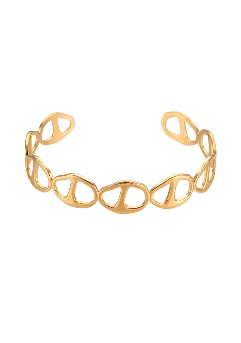 Gold Plated Waterproof Antitarnish Pignose Cuff Bracelet